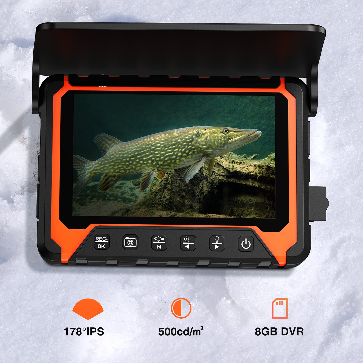 5 Inch Underwater Fishing Camera, Underwater Video Camera DVR Video Recording