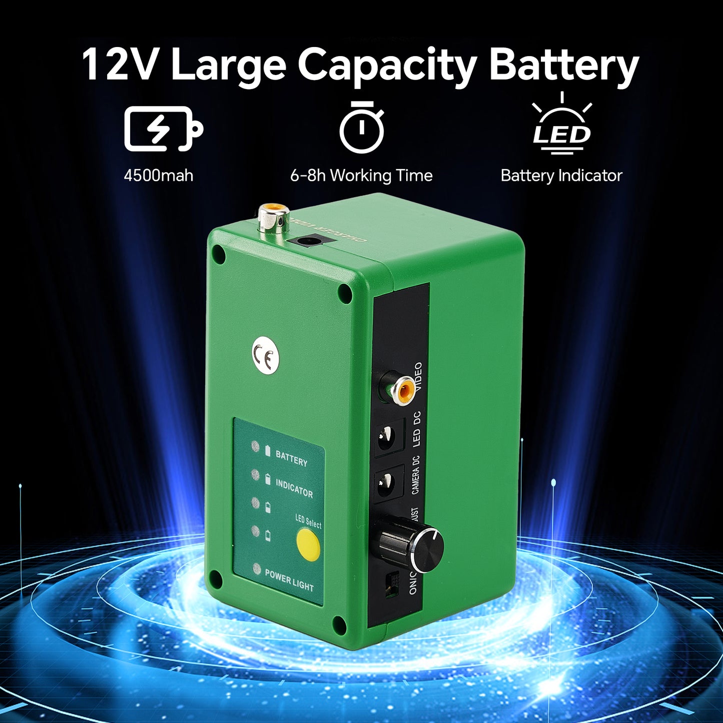Underwater Fishing Camera Battery Control Box for White & IR Lights Switch