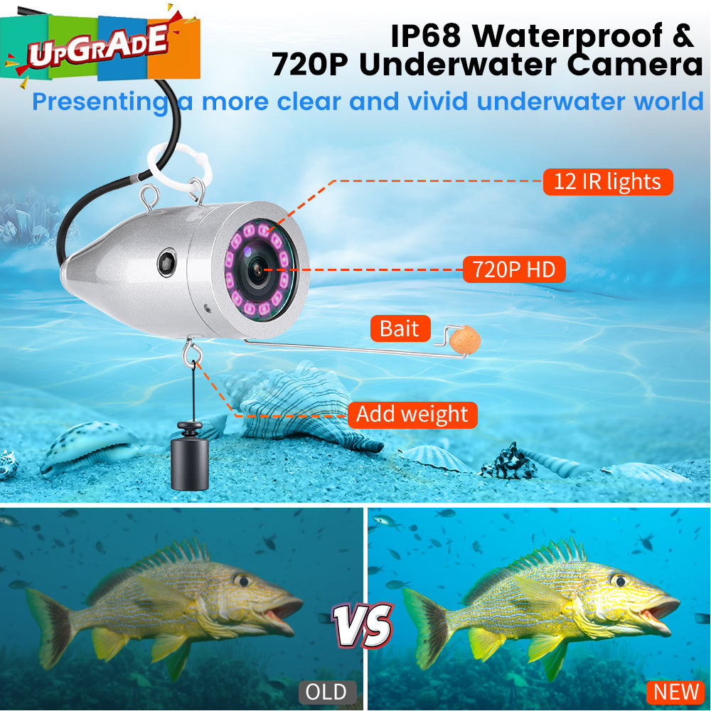 Eyoyo Underwater Fishing Camera 1024x600 Screen Upgraded 720P 12 IR Lights