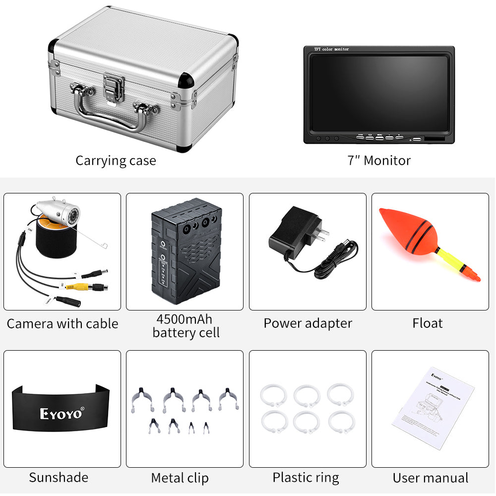 Eyoyo Underwater Fishing Camera 1024x600 Screen Upgraded 720P 12 IR Lights
