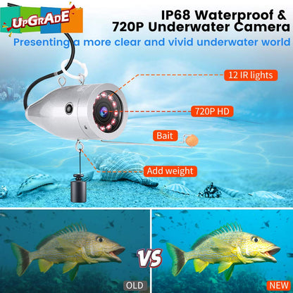 Eyoyo 7 inch Underwater Fishing Camera Waterproof 12 IR Lights