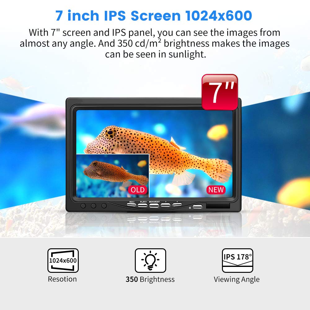 Eyoyo 7 inch Underwater Fishing Camera Waterproof 12 IR Lights
