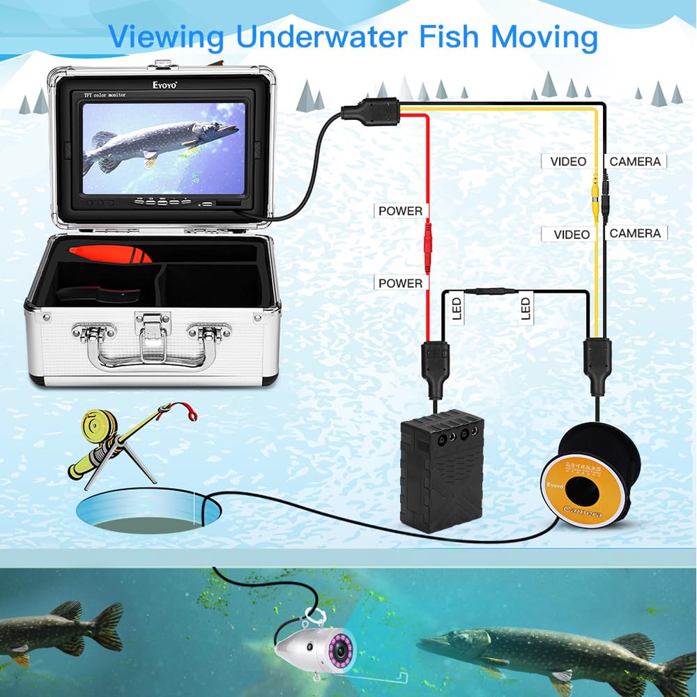Eyoyo 7 inch Underwater Fishing Camera 1000TVL Waterprood IR Camera