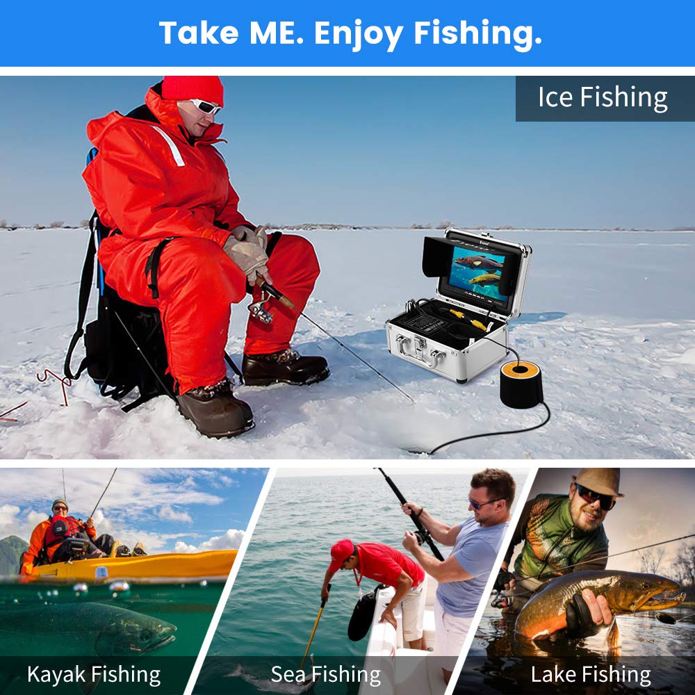 Eyoyo 7 inch Underwater Fishing Camera Waterproof 12 IR Lights