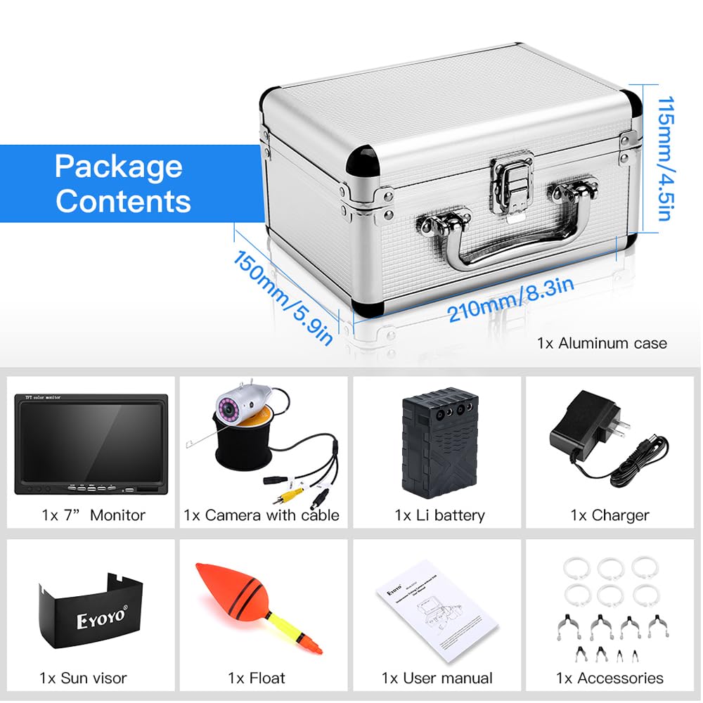 Eyoyo 7 inch Underwater Fishing Camera 1000TVL Waterprood IR Camera