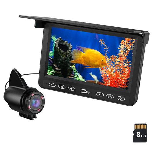 Eyoyo Ice Fishing Holes Positioner And Fish Finder Kit Remote Control  Camera Underwater 360° Rotation 7 Monitor 12pcs White LED