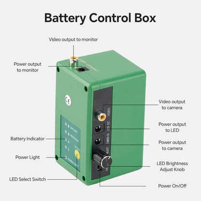 Underwater Fishing Camera Battery Control Box for White & IR Lights Switch