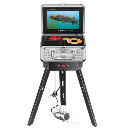 Eyoyo Underwater Fishing Camera & Tripod Panner Positioner, 7 inch Color Screen 1000TVL Waterproof IR Camera for Lake Boat Sea Ice Fishing (7" 15m)