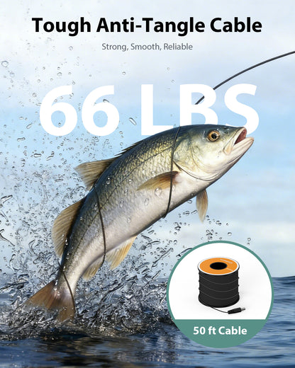 Eyoyo Underwater Fishing Camera 7-inch: 1000TVL Waterproof Underwater Fish Camera 12pcs Infrared Lights Fish Finder for Lake, Boat, Ice Fishing