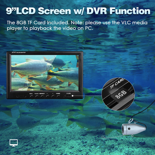 7 Inch Eyoyo 50M/165ft HD 1000TVL Fish Finder Underwater Fishing Camera 12  LED 889251353727