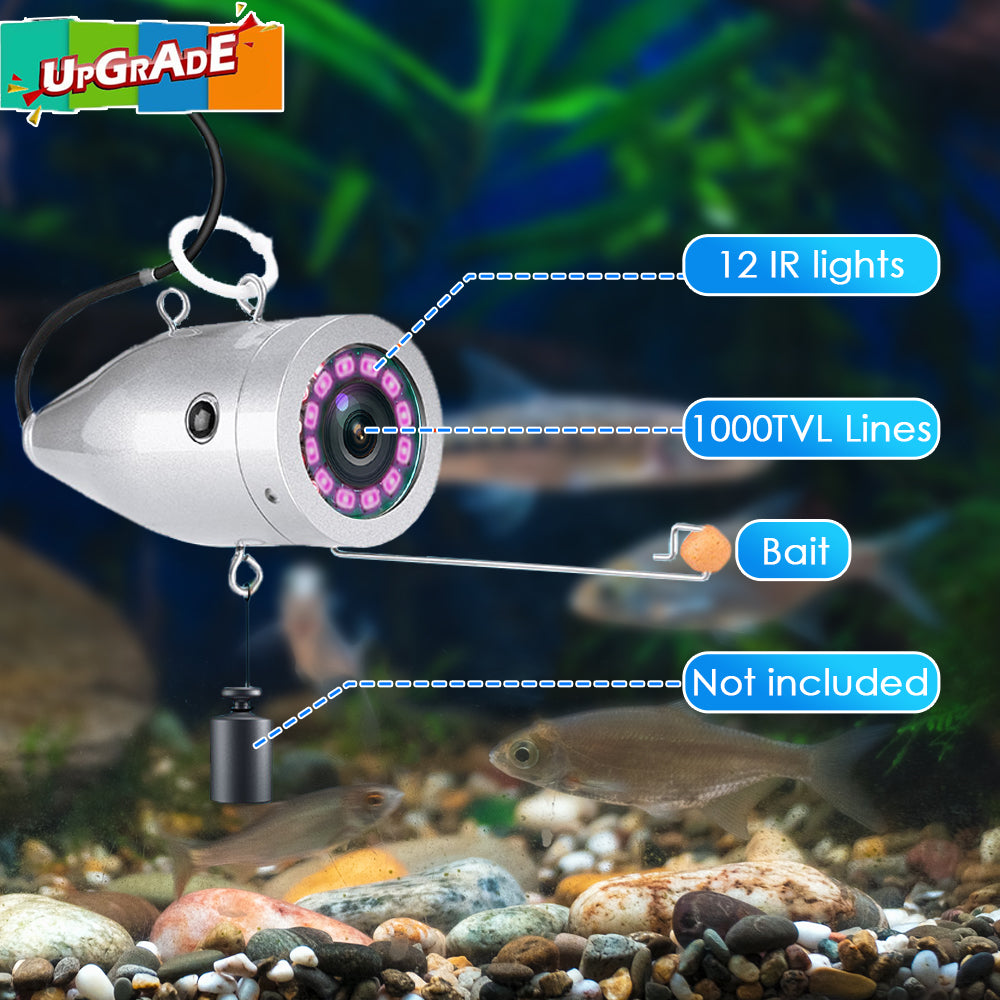 Eyoyo Portable Underwater Fishing Camera 1000TVL Waterproof 12pcs Infrared Lights