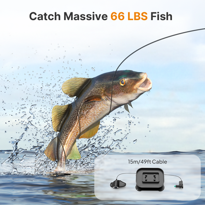 Eyoyo Underwater Fishing Camera 7": 1080P Portable Fish Finder w/DVR, Ice Fishing Camera w/ 8 IR Lights, 8H Battery, USB-C Charging, 15m/49ft Cable for Night & Lake Fishing
