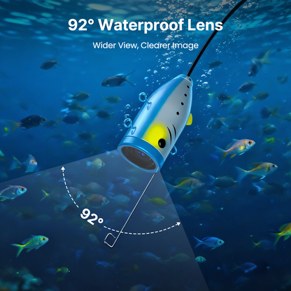 Eyoyo Underwater Fishing Camera 7 Inch: Ice Fishing Camera with 2 Batteries, Portable Fish Finder Waterproof 1000TVL Fishing Camera 12pcs Infrared Lights 15m Cable for Lake, Boat, Ice Fishing