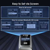 Eyoyo 1D Laser Mini Bluetooth Barcode Scanner with LCD Display, Portable Wireless USB 1D Bar Code Scanner for Inventory, Cordless Reader Compatible with Tablet iPhone iPad Android iOS PC POS Windows