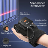Eyoyo Wearable Glove 1D Bluetooth Barcode Scanner, Left&Right Hand Wearable,1D Finger Trigger Wireless Bar Code Reader Inventory with Retractable Lanyard Compatible with iPhone iPad Android Tablet