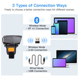 Eyoyo 1D Bluetooth Wearable Ring Barcode Scanner 2.4GHz Wireless&Wired Connection