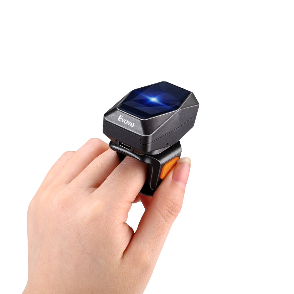 Eyoyo 1D Bluetooth Wearable Ring Barcode Scanner 2.4GHz Wireless&Wired Connection