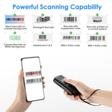 Eyoyo Mini 1D Bluetooth Barcode Scanner Wireless, With Volume Up/Down Button