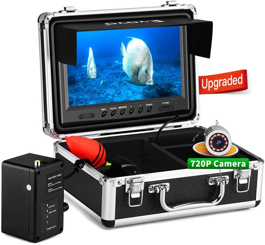 Eyoyo Underwater Fishing Camera Video Fish Finder DVR Function 9 inch Large Color Screen 360° Horizontal Panning Camera 1000TVL w/ 18 Infrared IR