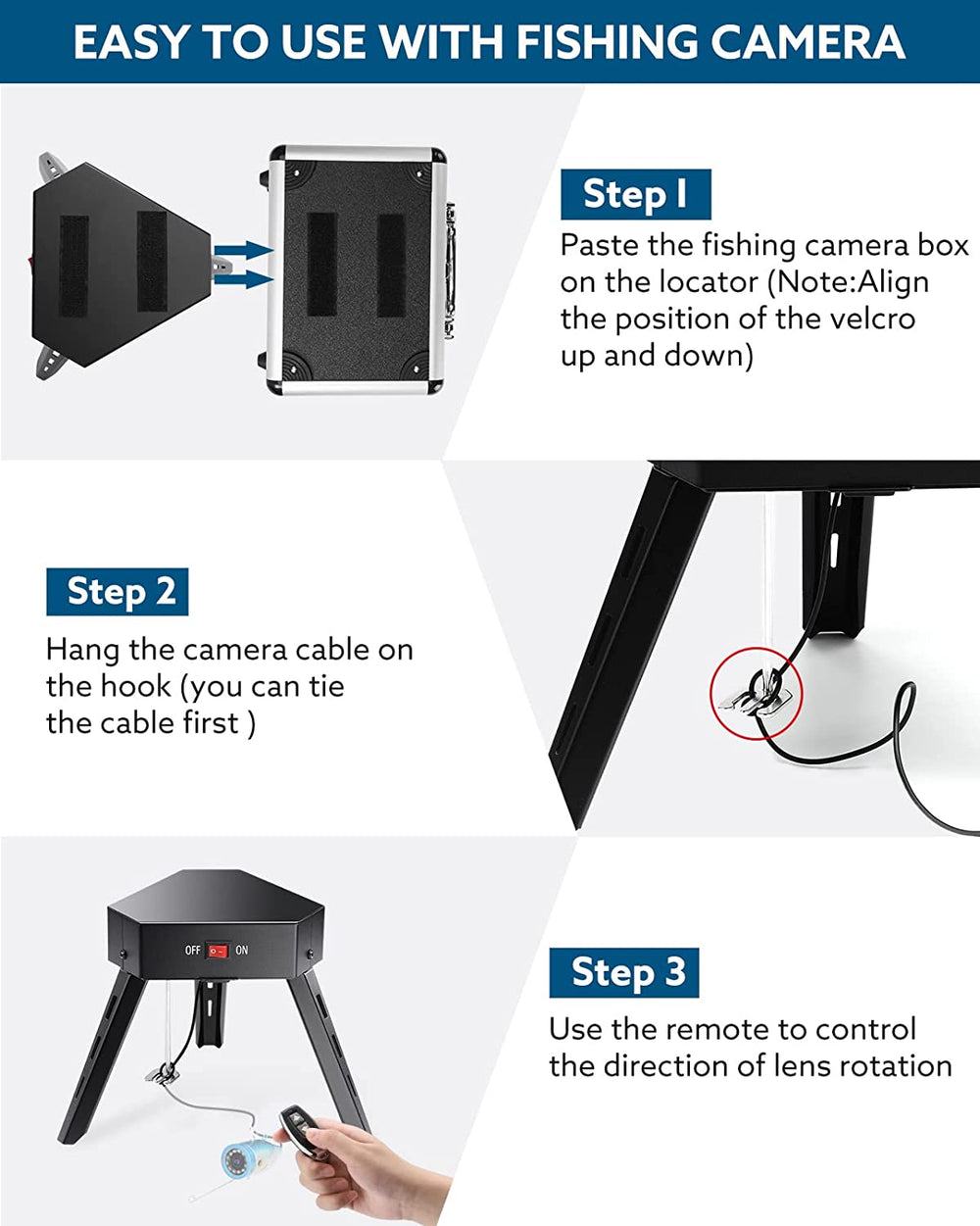 Eyoyo Underwater Fishing Camera Panner Positioner 360° Degree Rotation Tripod for Ice Fishing