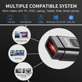 Eyoyo Mini 1D 2D QR Bluetooth Barcode Scanner Wireless Build with Heavy Duty Industrial Material,Drop Resistance,Image Scanning Portable Reader for Retail Warehouse Inventory for iPhone,Android, iOS