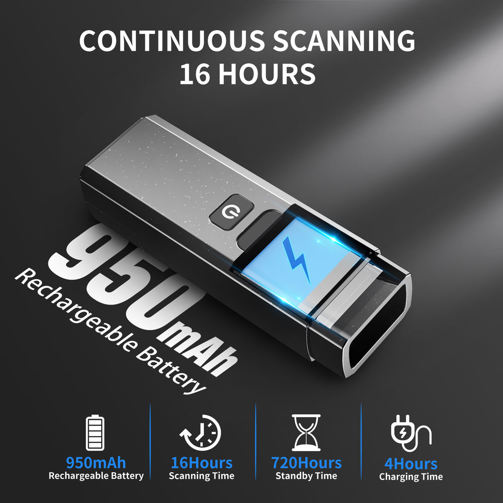 Eyoyo Heavy Duty Industrial 1D Mini Bluetooth Barcode Scanner Wireless, Metal Housing Drop Resistance, Portable Bar Code Reader for Retail Warehouse Inventory Management Work with iPhone, Android, iOS
