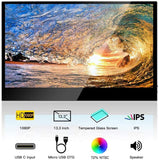 Eyoyo EM13L Portable USB C Monitor 13.3 Inch HDMI Second Screen Full HD 1920x1080p IPS Screen Gaming Monitor