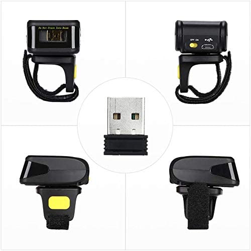 EYOYO R30 1D Ring Bluetooth Laser Barcode Scanner, Compatible with 2.4GHz