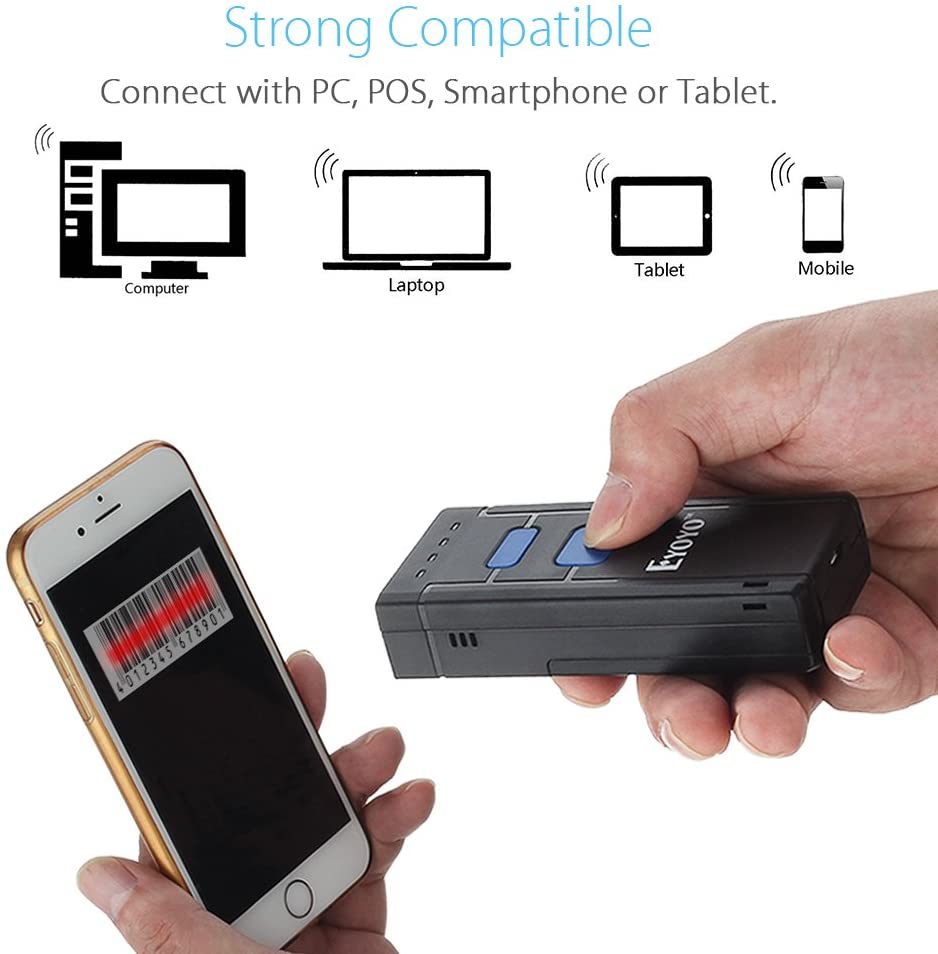 Portable Wired & 2.4G Wireless Bluetooth Barcode Scanner CCD Barcode Reader