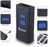 EYOYO 2877 Mini 1D Laser Wireless Barcode Scanner Compatible with Bluetooth Function & 2.4GHz Wireless & Wired Connection