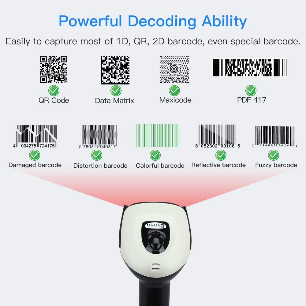 EYOYO EY-016 2D Ring bluetooth barcode scanner high decoding.4