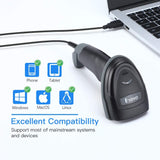Eyoyo EY-018 1D Bluetooth Barcode Scanner Support Time & Date Prefix Suffix