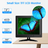 Eyoyo 8 inch Small LCD Monitor 800x600 Security CCTV Monitor Small VGA Display w/VGA/AV/BNC Input