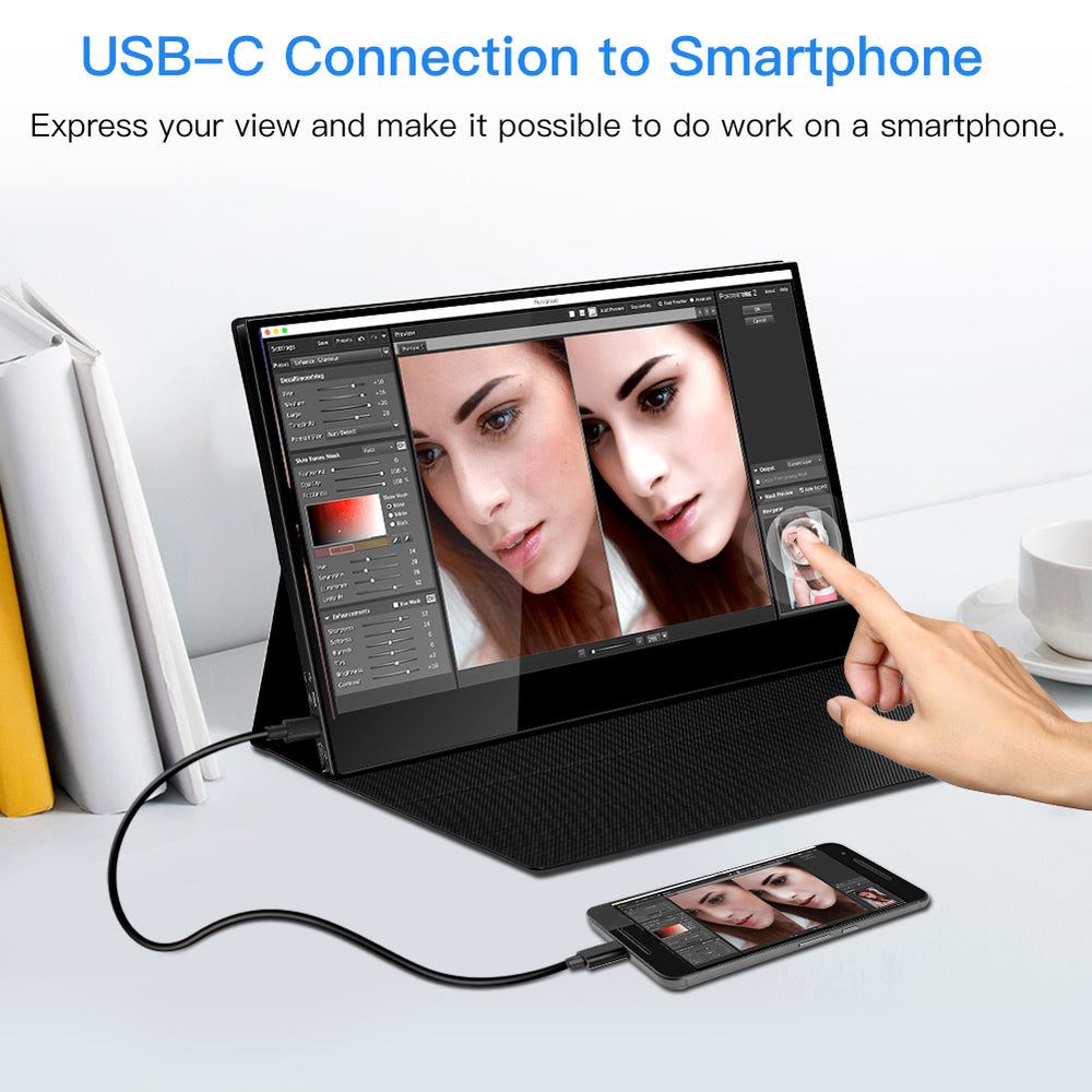 Eyoyo 15.6" Touchscreen Monitor 1920x1080 IPS Portable USB C Monitor w/USB-C HDMI Input