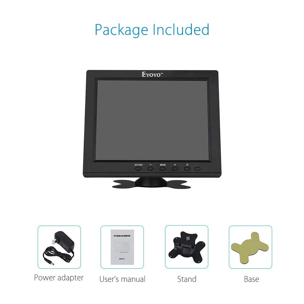 Eyoyo 8" HDMI Monitor 1024x768 Resolution Display Portable 4:3 LCD Mini HD Color Video Screen