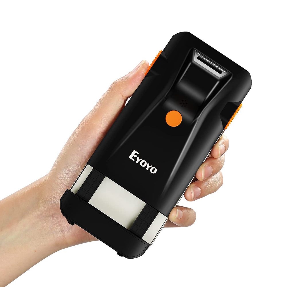 Eyoyo EY-024L Back Clip-on Phone Android Bluetooth Barcode Scanner, 3-in-1 ISBN Scanner Portable Wireless, USB, Vibration, Rechargeable 1D Bar Code Reader for Inventory Compatible with iPhone,Android, iOS