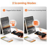 Eyoyo EY-024L Back Clip-on Phone Android Bluetooth Barcode Scanner, 3-in-1 ISBN Scanner Portable Wireless, USB, Vibration, Rechargeable 1D Bar Code Reader for Inventory Compatible with iPhone,Android, iOS
